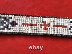 Native American Beaded Wampum Belt, Turtle & Whirling Log Designs Sd-122408664