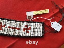 Native American Beaded Wampum Belt, Turtle & Whirling Log Designs Sd-122408664