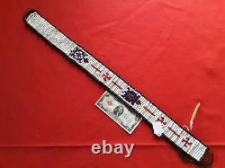 Native American Beaded Wampum Belt, Turtle & Whirling Log Designs Sd-122408664
