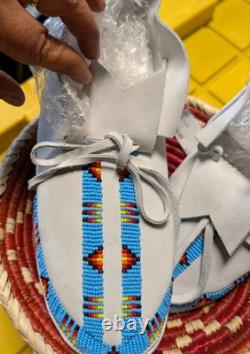 Native American Beaded Youth Moccasins