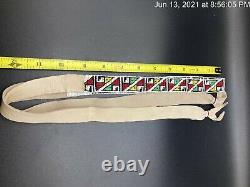 Native American Beadwork Deer Leather Bead Strip Sash Indian Dakota Lakota Sioux