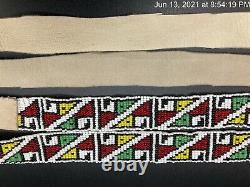 Native American Beadwork Deer Leather Bead Strip Sash Indian Dakota Lakota Sioux