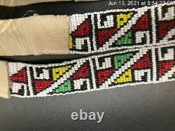 Native American Beadwork Deer Leather Bead Strip Sash Indian Dakota Lakota Sioux