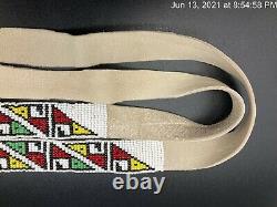 Native American Beadwork Deer Leather Bead Strip Sash Indian Dakota Lakota Sioux