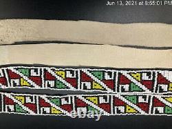 Native American Beadwork Deer Leather Bead Strip Sash Indian Dakota Lakota Sioux