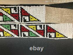 Native American Beadwork Deer Leather Bead Strip Sash Indian Dakota Lakota Sioux