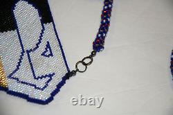 Native American Beadwork REVERABLE SUPERMAN NECKLACE See Pictures