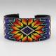 Native American Beadwork-large Purple Beaded Cuff Bracelet-dwight Nathaniel