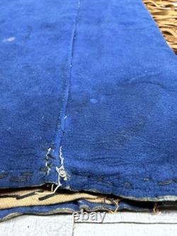 Native American Blue Hide Beaded Leggings Fringed Leather Chaps