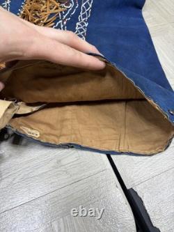 Native American Blue Hide Beaded Leggings Fringed Leather Chaps