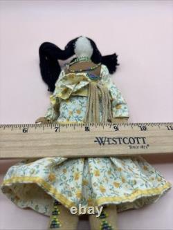 Native American Buckskin Doll WithBeaded Jewelry Incorporated Moccasins Beautiful