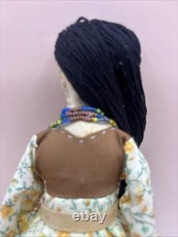 Native American Buckskin Doll WithBeaded Jewelry Incorporated Moccasins Beautiful