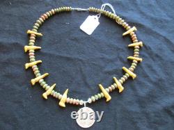 Native American Carved Bird & Agate Beaded 1885 $1 Necklace, Ott-012206264