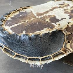 Native American Ceremonial Turtle Rattle with Bead & Bone Accent Wooden Handle