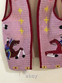 Native American Child's Beaded Sioux Vest. Custer Fight. R. Lee White