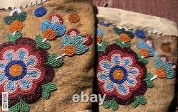 Native American Cree Beaded Gauntlets Early 1900's