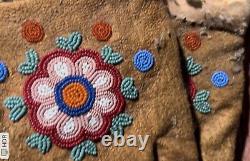 Native American Cree Beaded Gauntlets Early 1900's