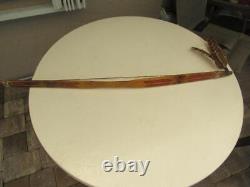 Native American Curved Wood Bow Beaded Hide Wrap Handle 1880s-1910s