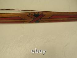Native American Curved Wood Bow Beaded Hide Wrap Handle 1880s-1910s