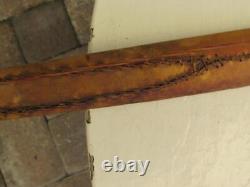 Native American Curved Wood Bow Beaded Hide Wrap Handle 1880s-1910s