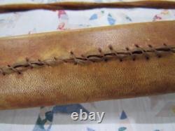 Native American Curved Wood Bow Beaded Hide Wrap Handle 1880s-1910s