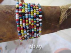 Native American Curved Wood Bow Beaded Hide Wrap Handle 1880s-1910s