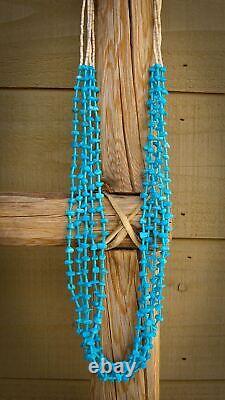 Native American Delicate Turquoise Nugget Bead 5 Strand Necklace