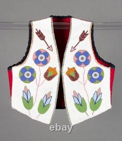 Native American Design Handmade Beaded Vest Front Powwow Regalia XNV506