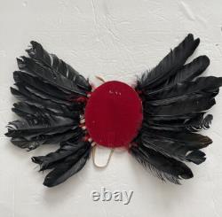 Native American Doll Numbered LARGE 13 in Pow Wow Bead Dress Feathered Backboard