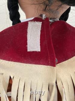 Native American Doll Numbered LARGE 13 in Pow Wow Bead Dress Feathered Backboard