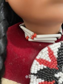 Native American Doll Numbered LARGE 13 in Pow Wow Bead Dress Feathered Backboard