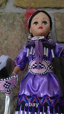 Native American Doll With Traditional Dress And Hand Beaded (SALE)