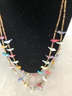 Native American Double Strand Zuni Fetish Necklace
