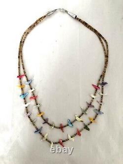 Native American Double Strand Zuni Fetish Necklace