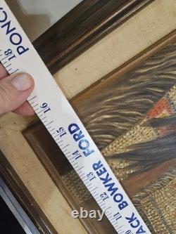 Native American Elder Painted In A Beaded Garment