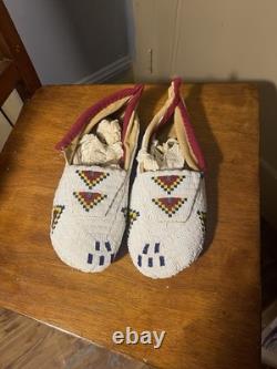 Native American Genuine Beaded Moccasins
