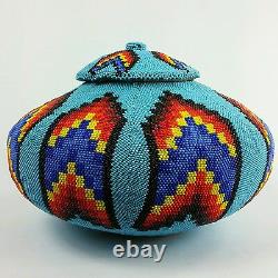 Native American Hand Beaded Basket