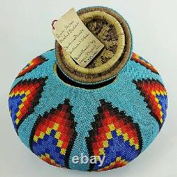 Native American Hand Beaded Basket