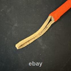 Native American Hand Beaded Bi-Point Stone War Club With Leather Handmade