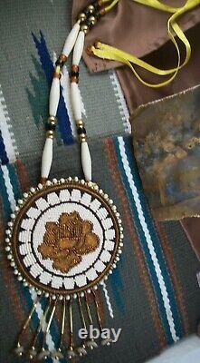 Native American Hand Beaded Necklace and Wrist band Set