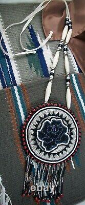 Native American Hand Beaded Wrist Bands and Necklace Set