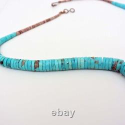 Native American Heishi Graduated Bead Necklace Turquoise Shell Necklace Vintage
