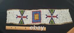 Native American Heritage, 19th Century Beaded Strip, Blanket Strip, 20 Long