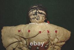 Native American Indian 19th Century Leather Beaded Plains Indian 10 1/2 Doll