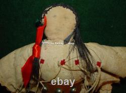 Native American Indian 19th Century Leather Beaded Plains Indian 10 1/2 Doll