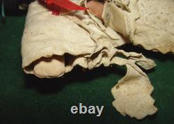 Native American Indian 19th Century Leather Beaded Plains Indian 10 1/2 Doll