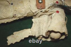 Native American Indian 19th Century Leather Beaded Plains Indian 10 1/2 Doll