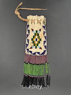 Native American Indian Apa Hw Beaded Bag c. 1900