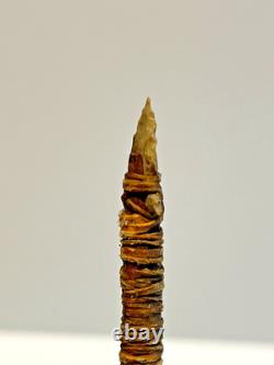 Native American Indian Arrow Stone Tip RARE Beads Feathers # E6
