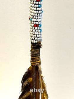 Native American Indian Arrow Stone Tip RARE Beads Feathers # E6